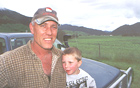 Daryl Trafford and youngest son Matt, on the converted Wangapeka Downs property. 