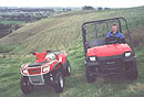 Filco Farm and Sport rural service technician Rod Payne on the Kawasaki Mule 3010, with a new KVF 650 V-Twin ATV