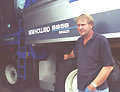 Richard Bowling and New Holland Braud SB58 grape harvesting machine