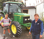 Jim Greer (right) with brother Noel, of JD Contracting with the new John Deere 6010 SE Narrow